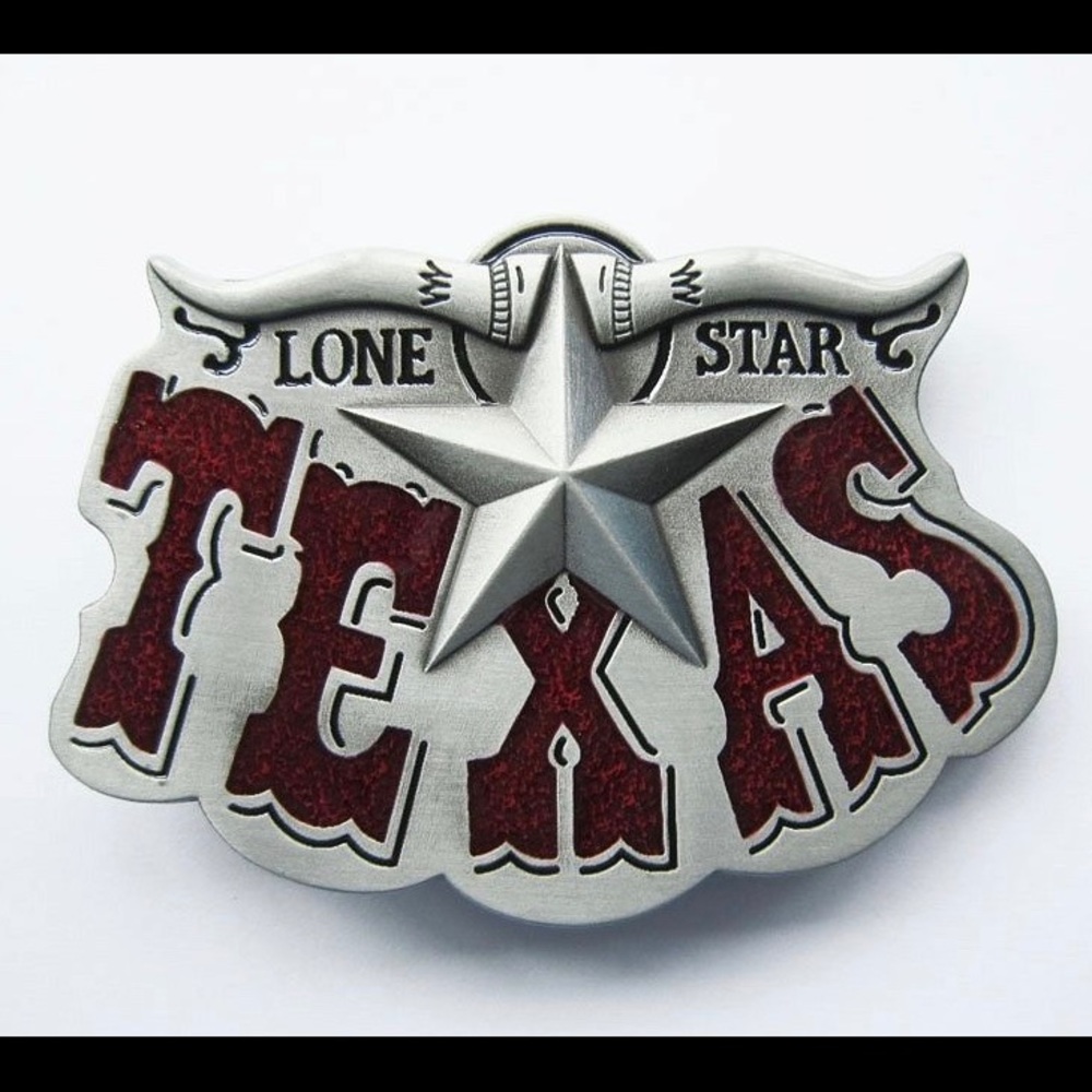 TEXAS LONE STAR S-B Belt Buckle -  Premium Vintage